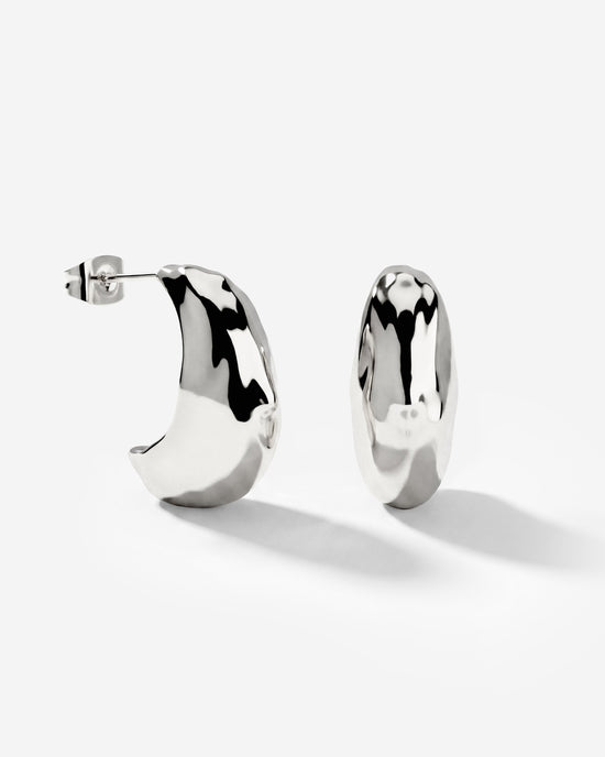 Hammered Huggie Studs