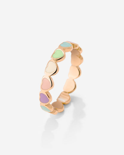 Pastel Hearts Ring Rose Gold