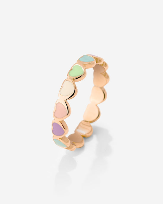 Pastel Hearts Ring Rose Gold