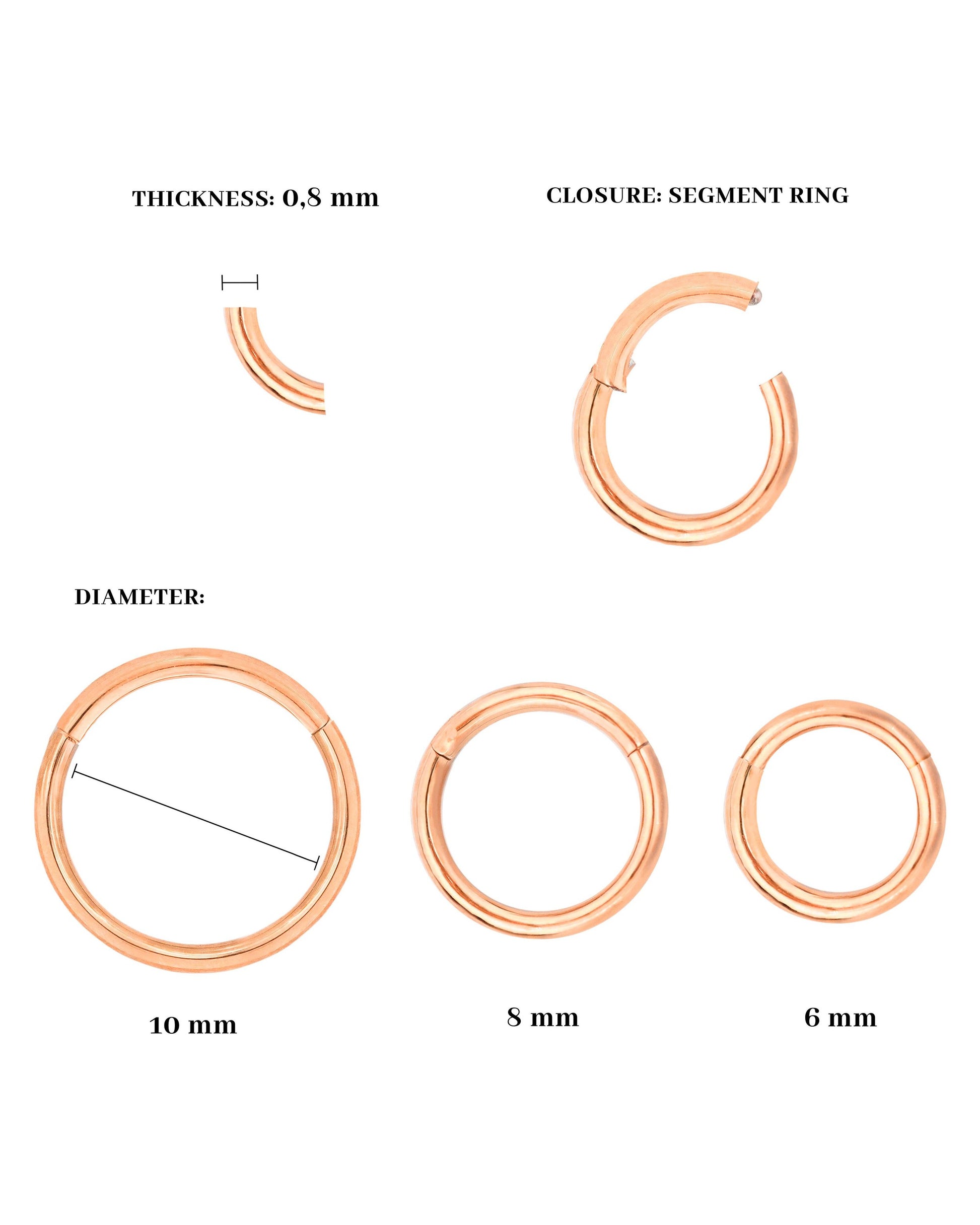 Basic Click Piercing Ring Rose Gold