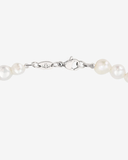 Retro Love Pearl Necklace Silver