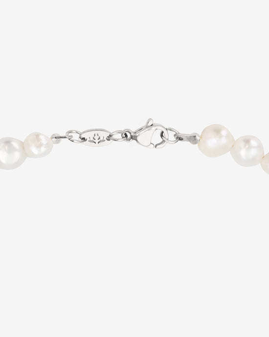 Retro Love Pearl Necklace Silver