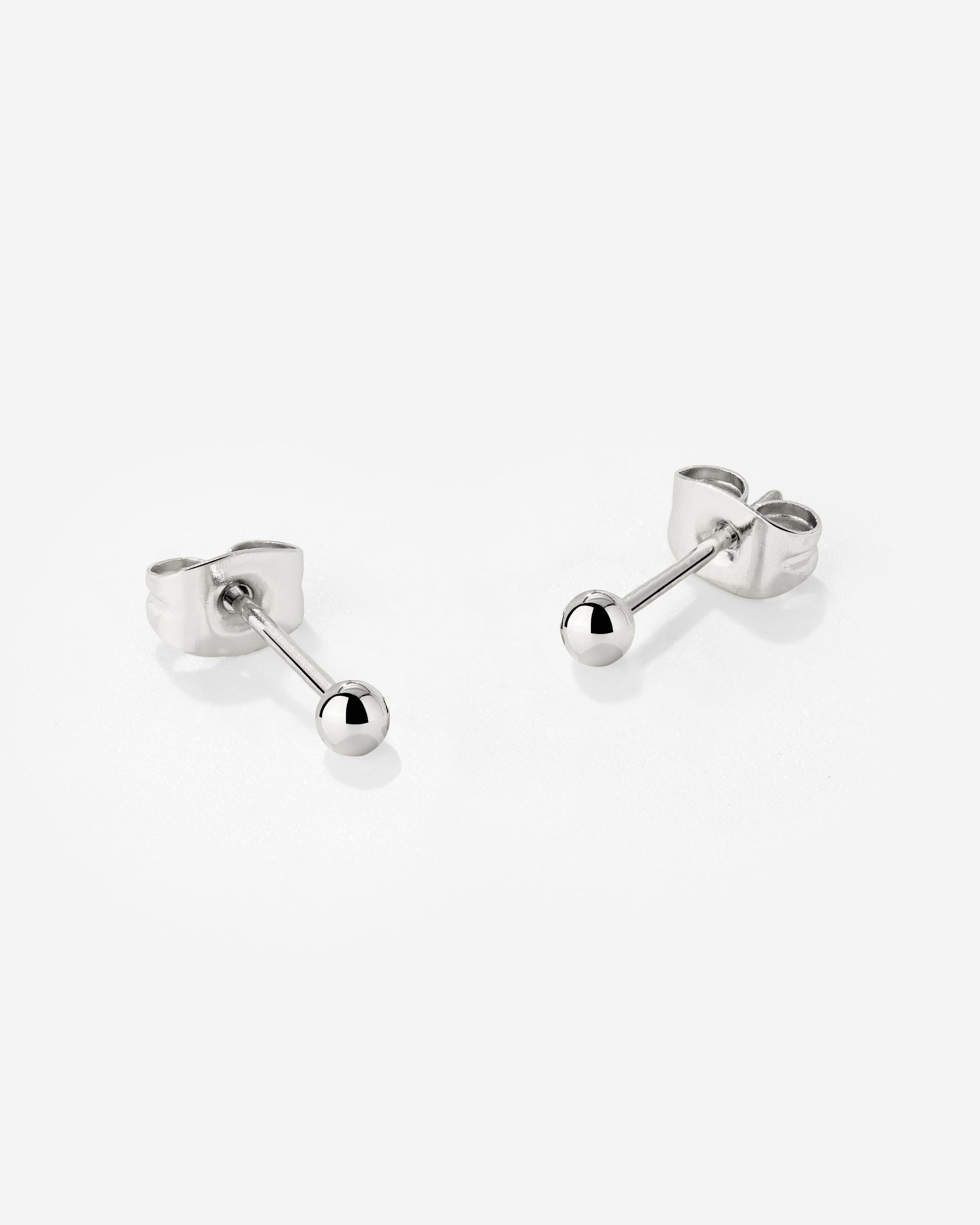 Delicate Bead Studs Silver