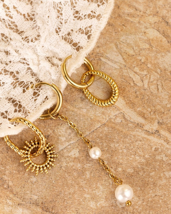 Sunny Oval Twisted Hoop Set Baby Rose Gold