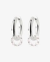 Chunky Pearl 'n' Beads Hoop Set Medium Silver