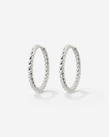 Twisted Hoops Medium Silver