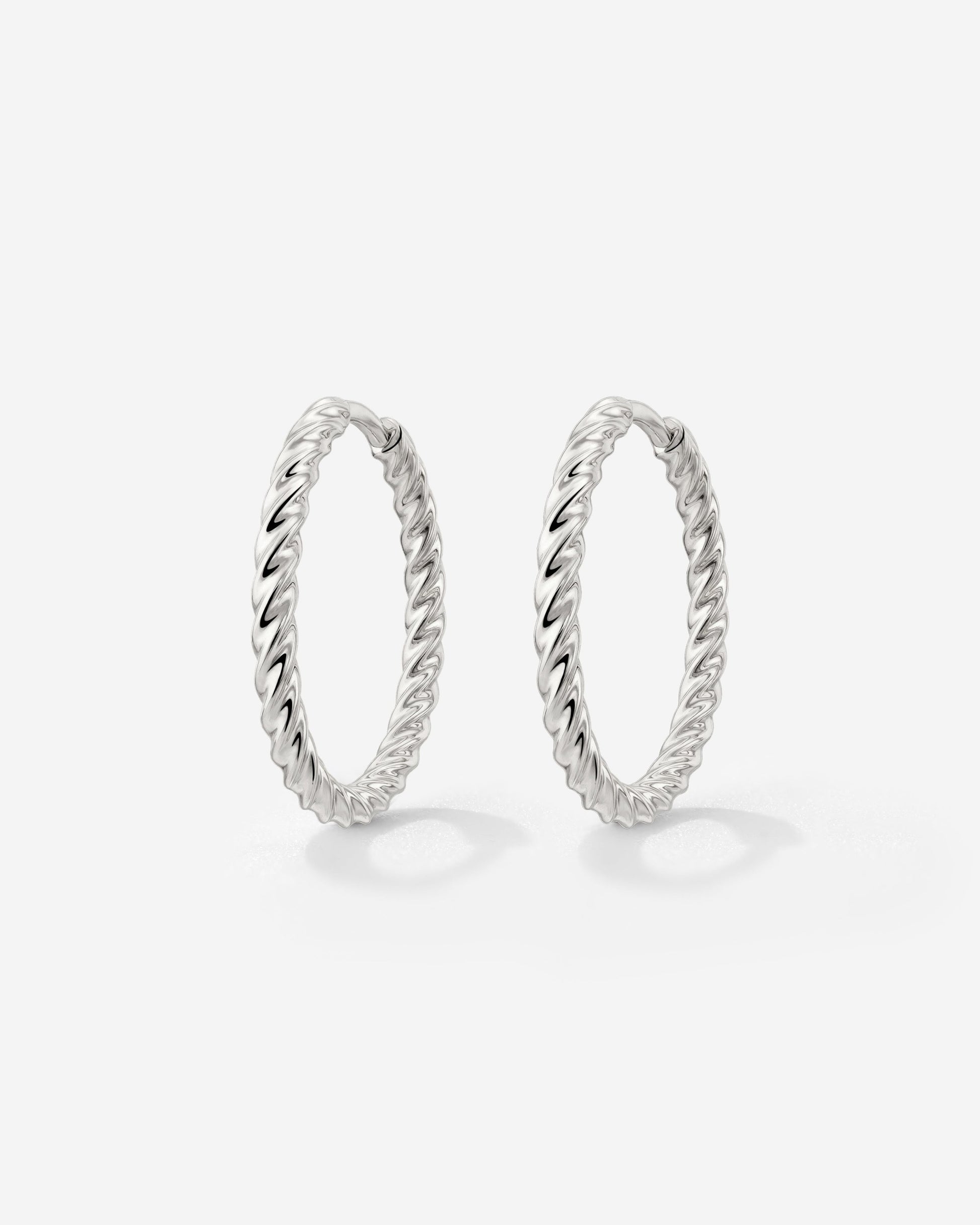 Twisted Hoops Medium Silver