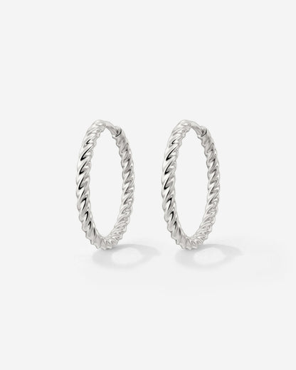 Twisted Hoops Medium Silver