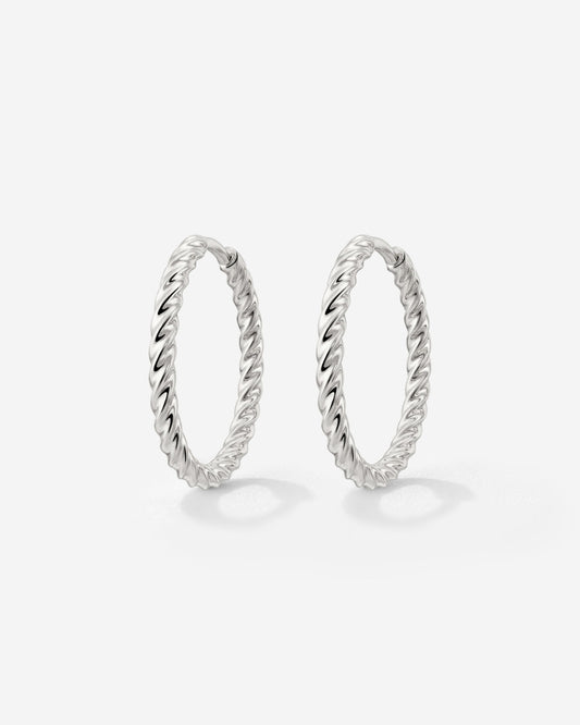Twisted Hoops Medium Silver