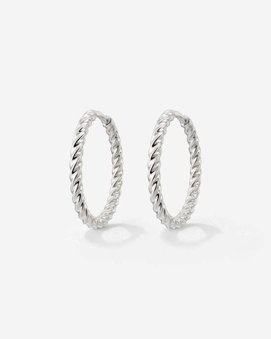 Twisted Hoops Medium Silver