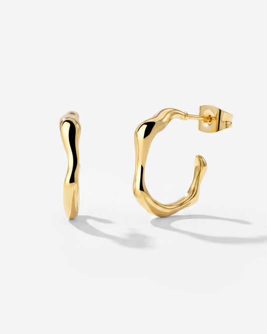 Solar Wave Hoop Studs Medium