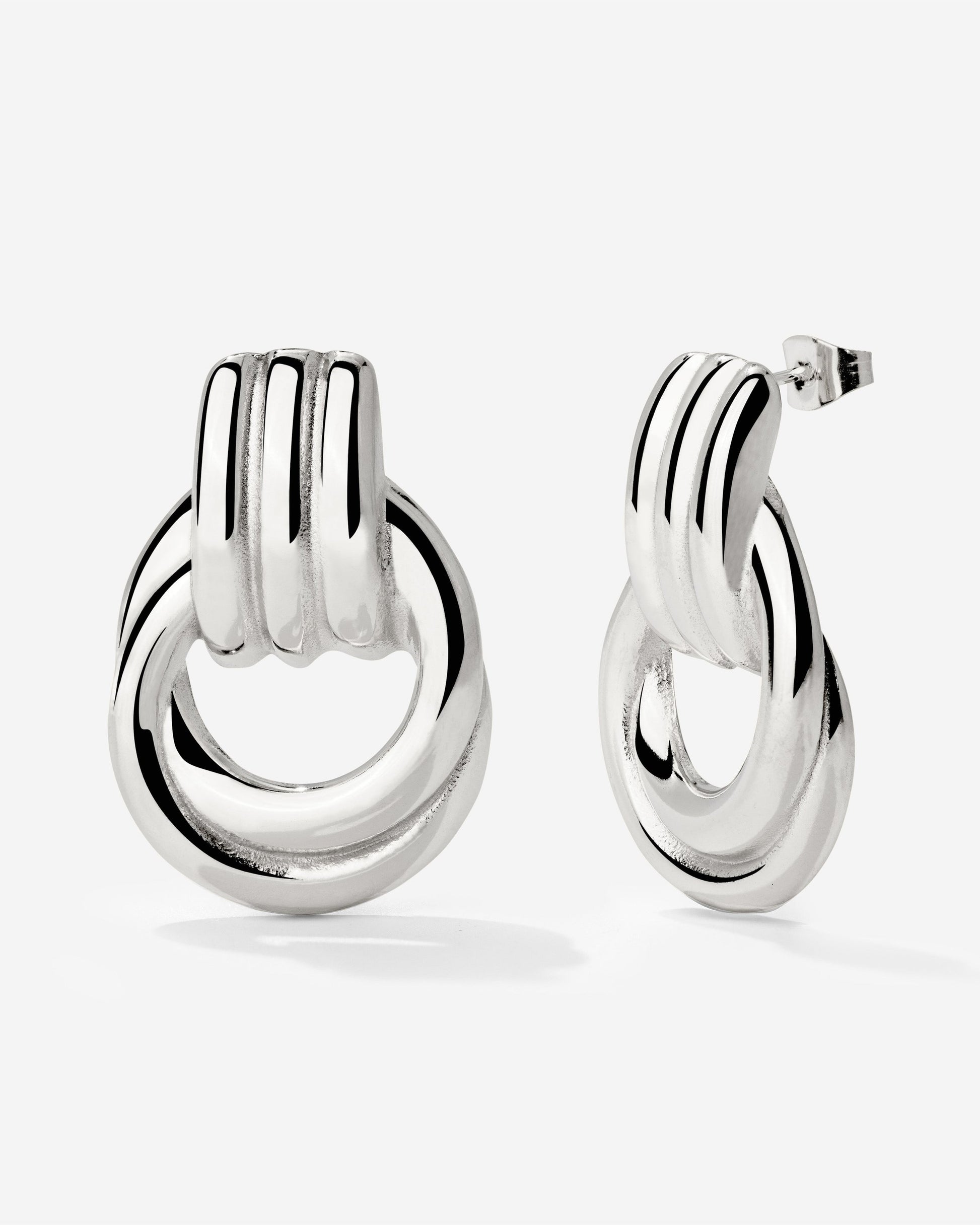 Infinity Loop Hoops Silver