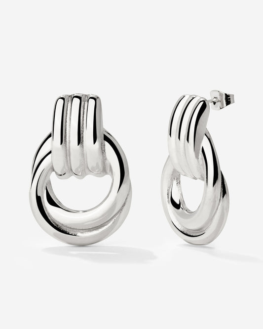Infinity Loop Hoops Silver