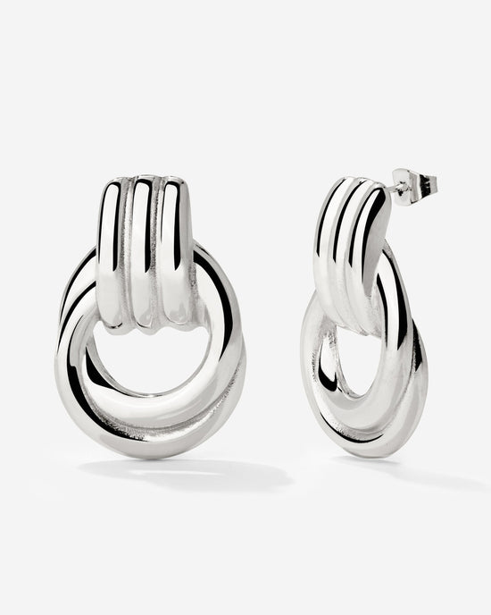 Infinity Loop Hoops Silver