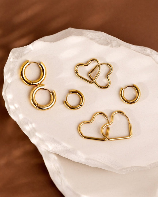 Chunky Lover Hoop Set Small Silver