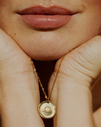Zodiac Necklace – Libra Gold
