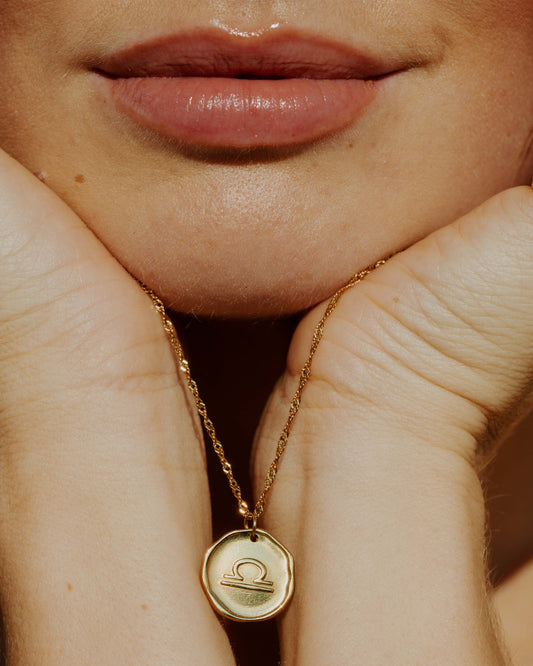 Zodiac Necklace – Libra Gold