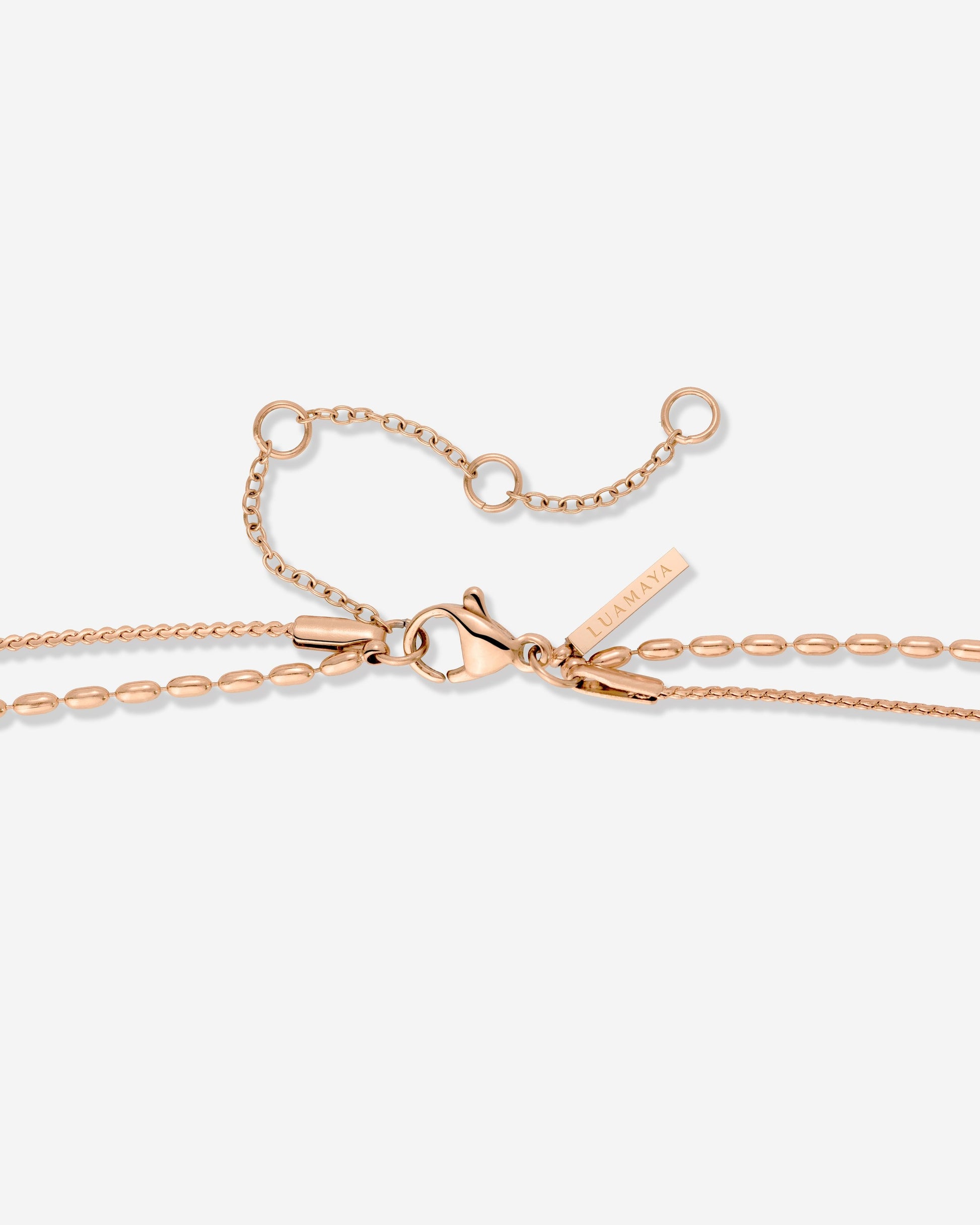 Droplet Double Necklace Rose Gold