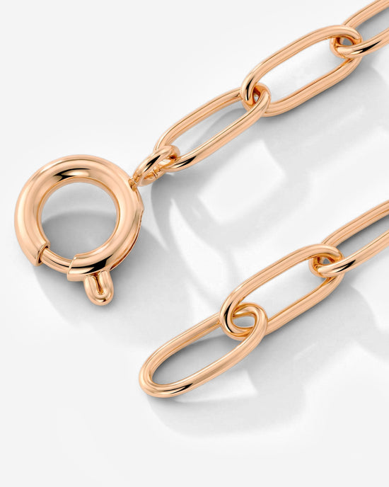 Oval Links Charm Bracelet Rose Gold