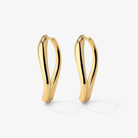 Timeless Oval Hoops Stud Earrings Gold