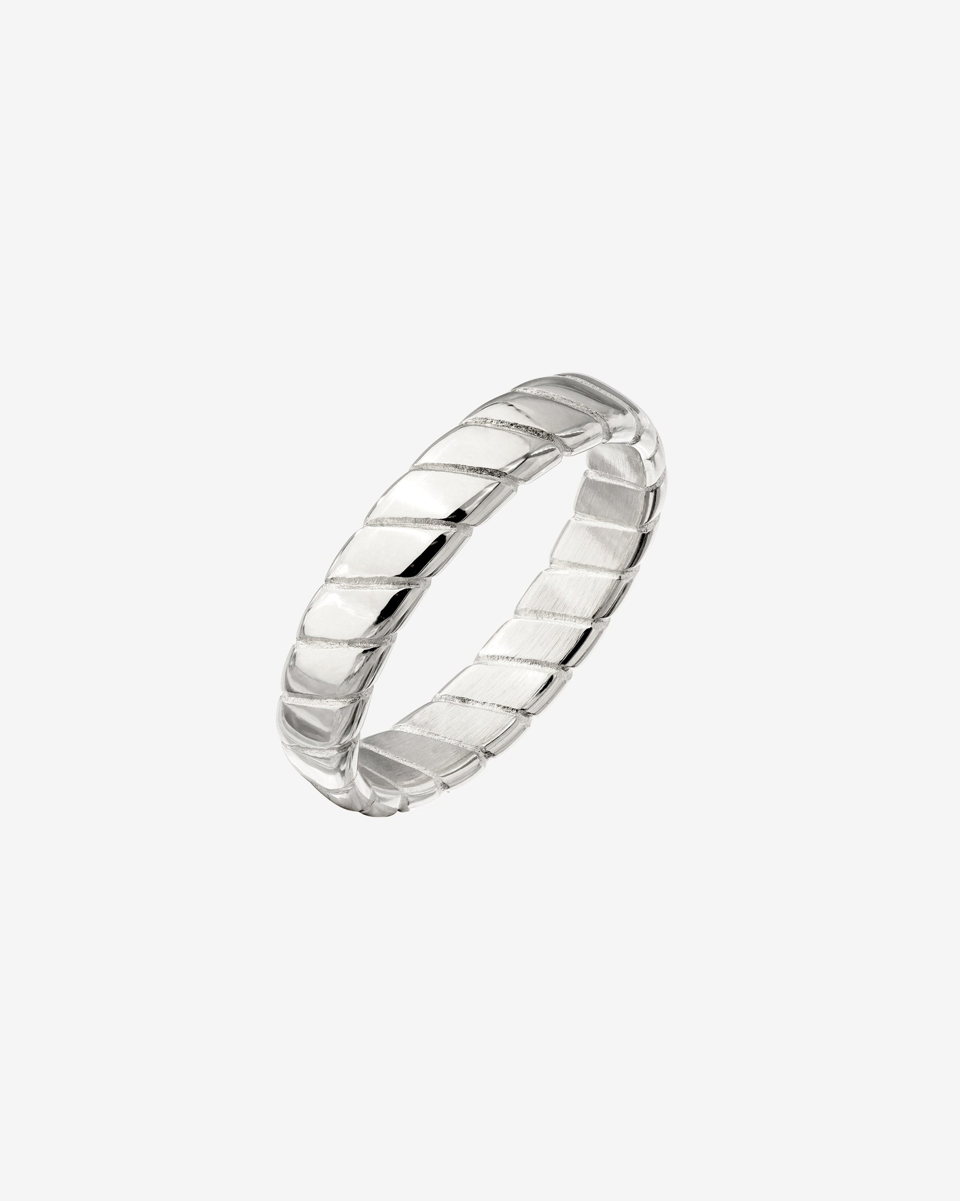 Flat Stripe Ring Silver