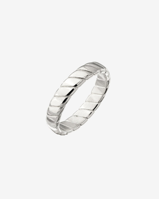 Flat Stripe Ring Silver