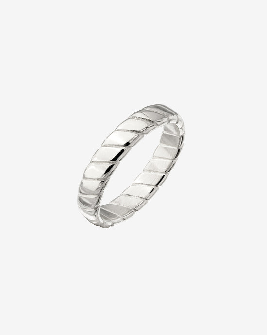 Flat Stripe Ring Silver