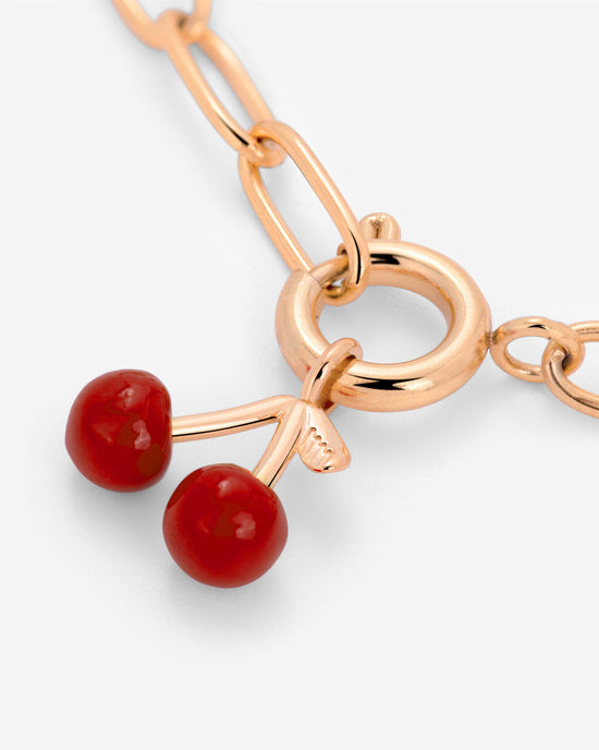Very Cherry Oval Links Necklace Set Rose Gold