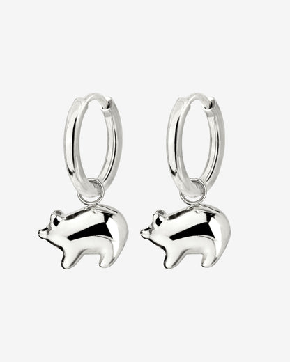 Piggy Hoop Set Small Silver