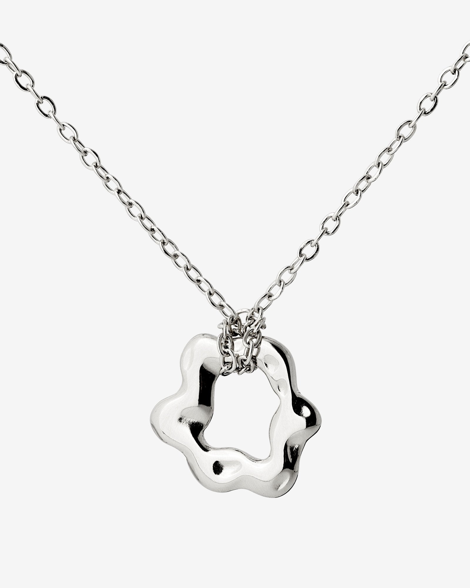 Melting Donut Necklace Silver