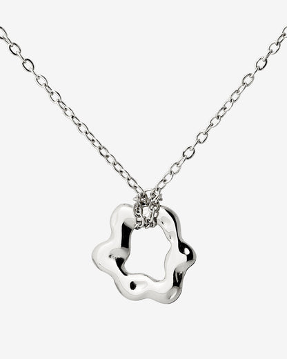 Melting Donut Necklace Silver