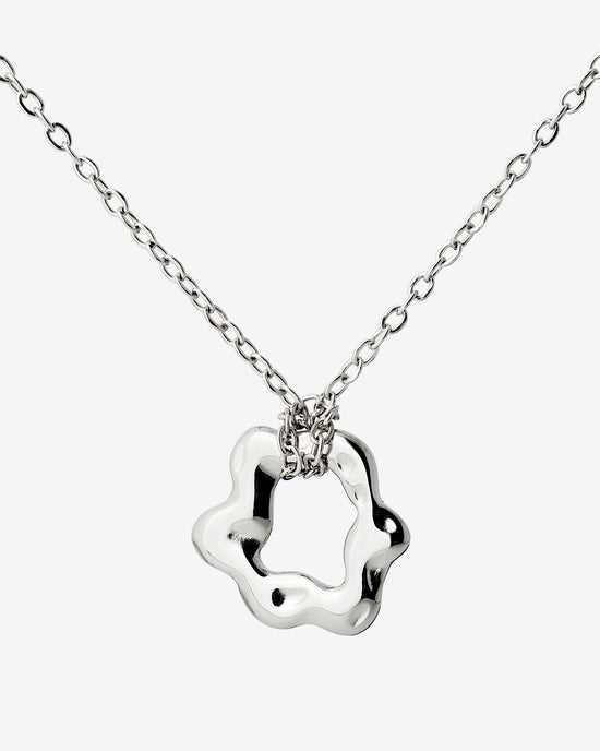 Melting Donut Necklace Silver