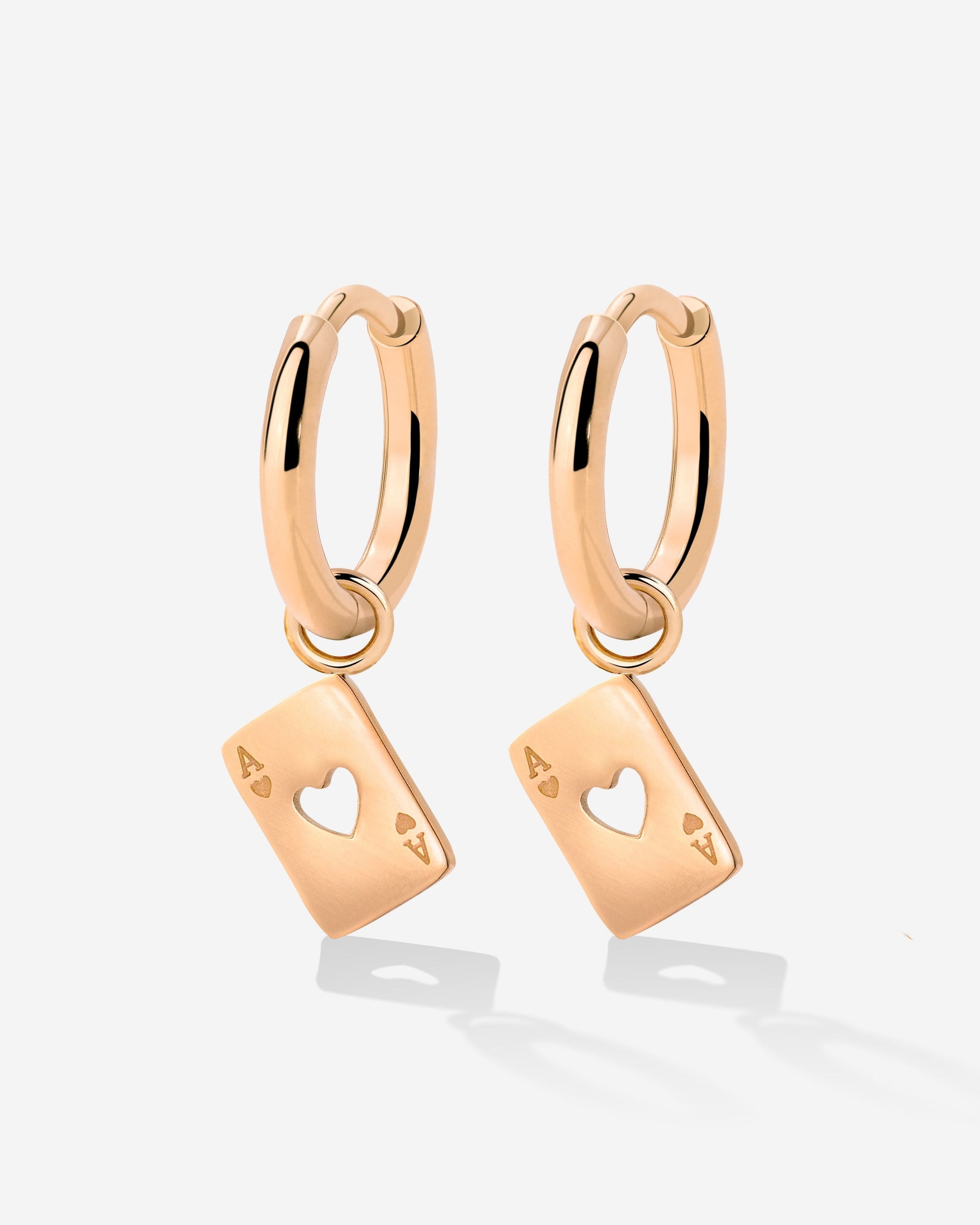 Heart Ace Hoop Set Small Rose Gold