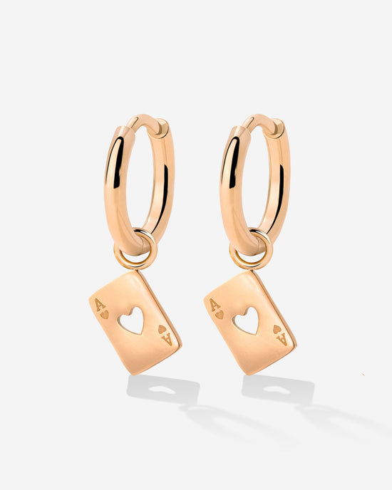 Heart Ace Hoop Set Small Rose Gold