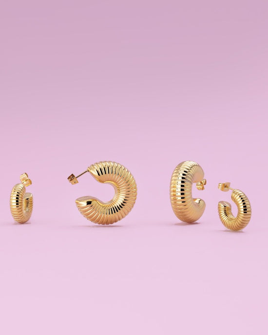 Spiral of Love Hoop Studs Small gold