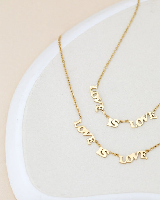 Love is Love Necklace Rose Gold