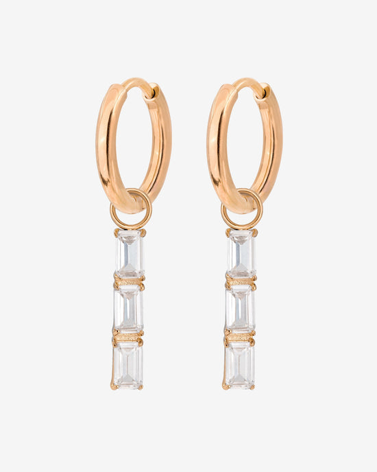 Baguette Bundle Hoop Set Small Rose Gold