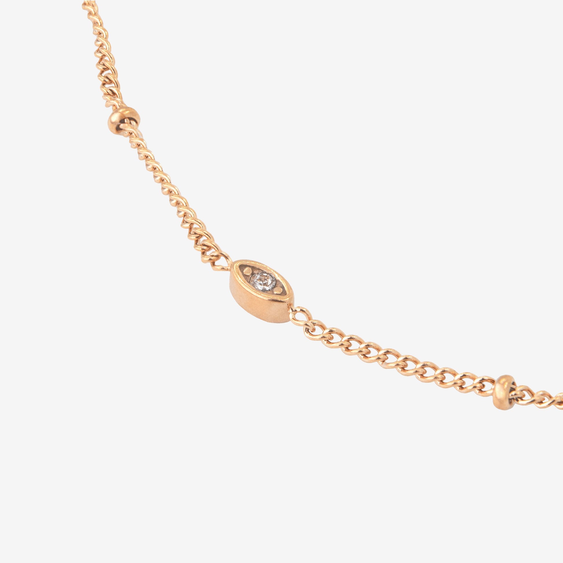 Sparkling Eyes Anklet Rose Gold