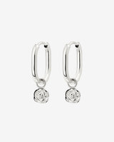 Rose Oval Hoop Set Baby Silver