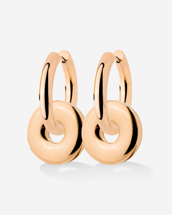 Chunky Sleek Donut Hoop Set Medium Rose Gold