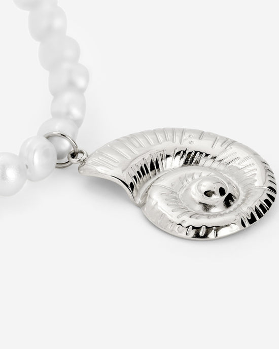 Ammonite Pearl Necklace Silver