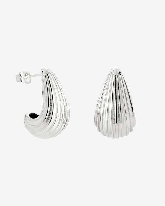 Textured Droplet Studs Small Silver