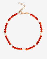 Coral Color Anklet Rose Gold