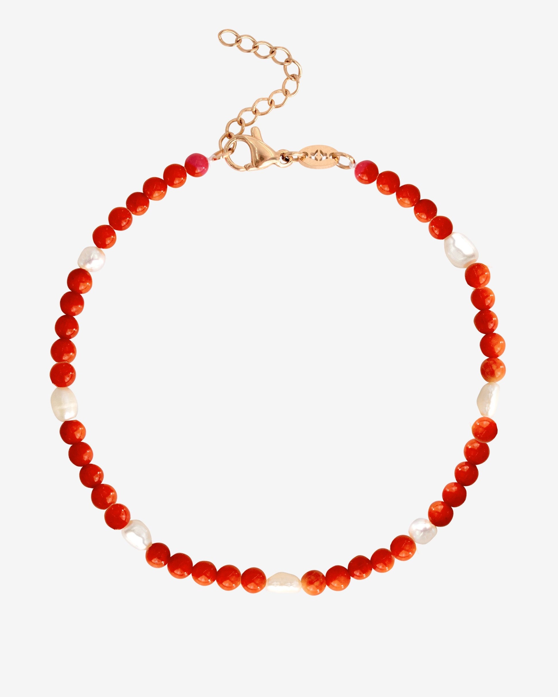 Coral Color Anklet Rose Gold