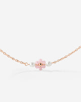 Pretty Pink Daisy Necklace Rose Gold