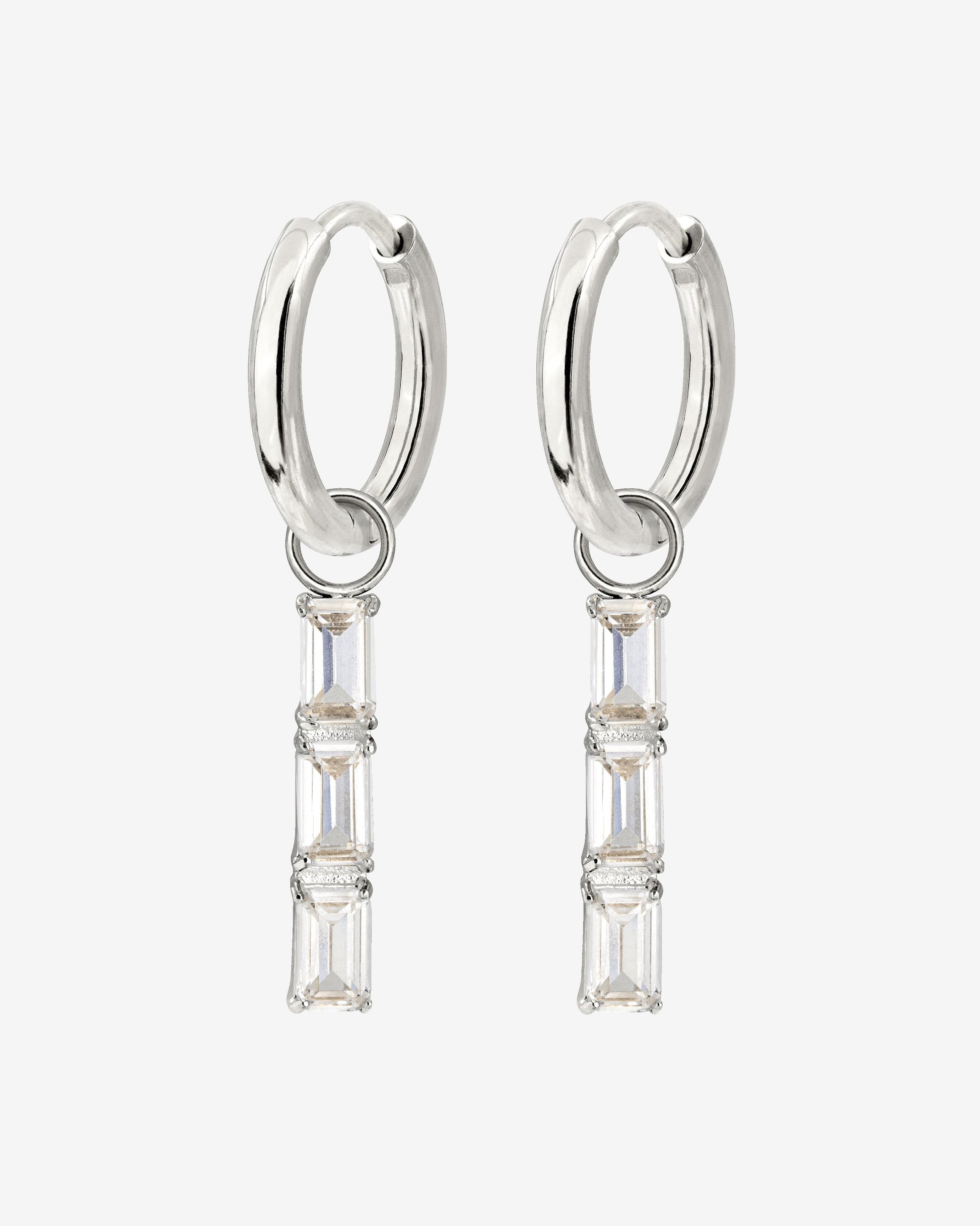 Baguette Bundle Hoop Set Small Silver