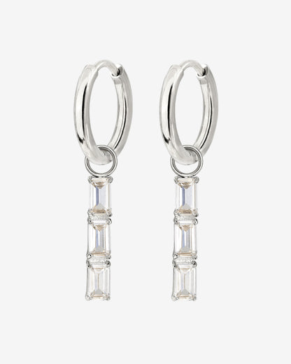 Baguette Bundle Hoop Set Small Silver