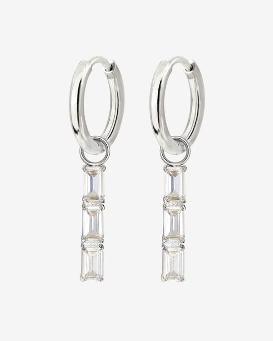 Baguette Bundle Hoop Set Small Silver