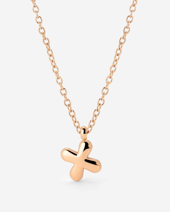Bubble Letter Necklace Rose Gold