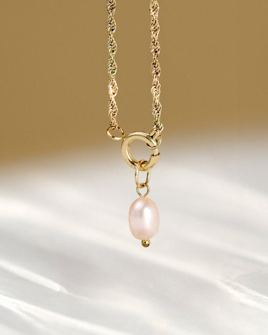 Perla Rosa Rope Chain Necklace Set Rose Gold